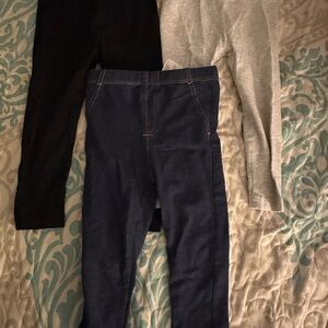 Kids' Black and Blue Leggings